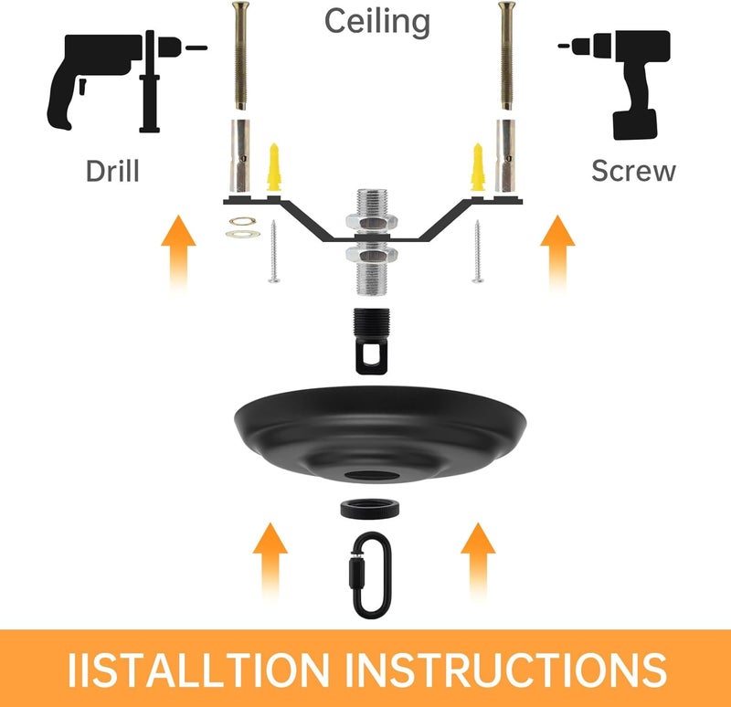 RTNLIT 5" Light Fixture Canopy Kit with 3.2 feet Chandelier Chain, Swag Light Kit Pendant Light Fixture Mounting Bracket for Hanging Light (Bronze) - Image 4